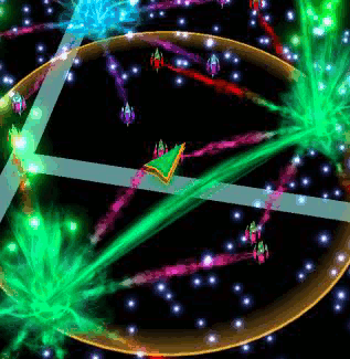 Screenshot of Ingress showing colorful game elements