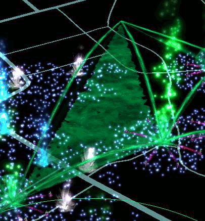 Screenshot of Ingress showing colorful game elements