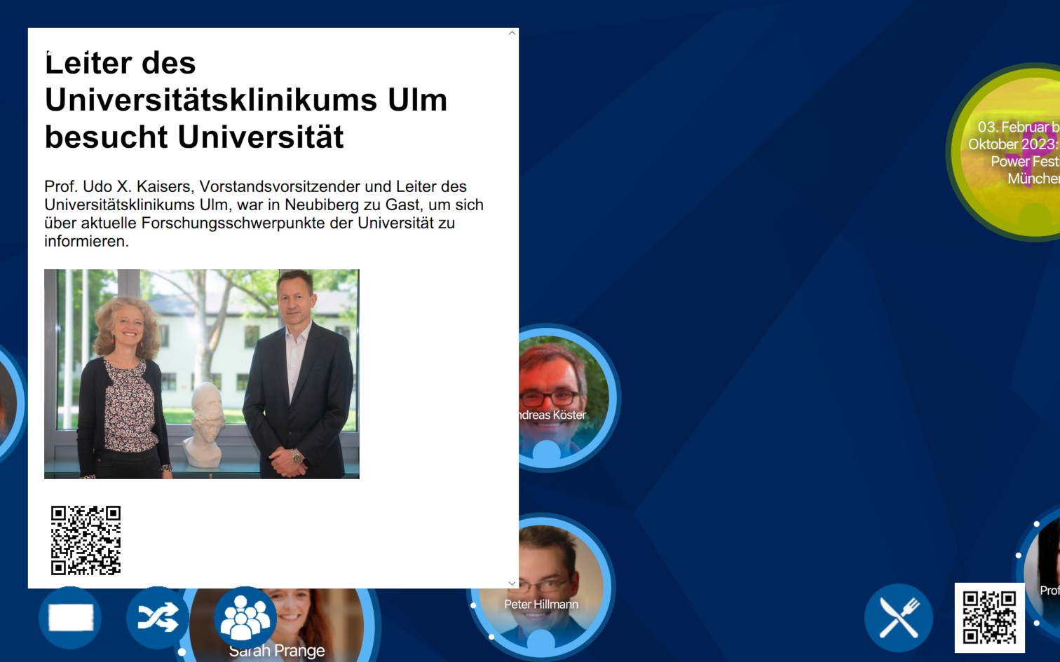 CommunityMirror screenshot with a large poster in German language that covers about half of the screen.
